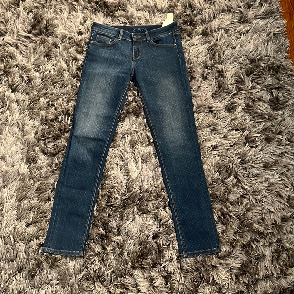 Zara Blue jeans with polkadot - Picture 1 of 3